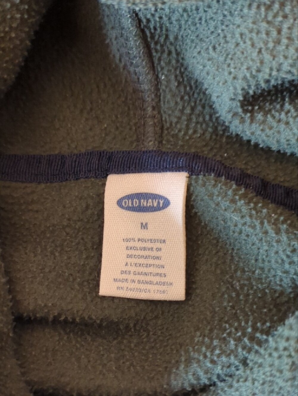 Vintage 90s/Y2K Old Navy Forest Green Fleece Hoodie Gorpcore - Picture 3 of 6